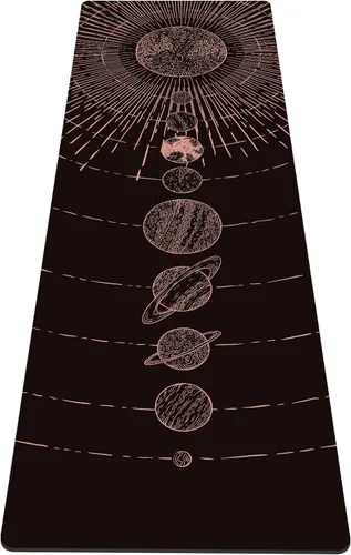 Miniatura 15 de nuveti Alfombrilla de yoga con estampado extra grueso de elastómero termoplástico antideslizante con bolsa de transporte, 72 x 24 pulgadas, extra