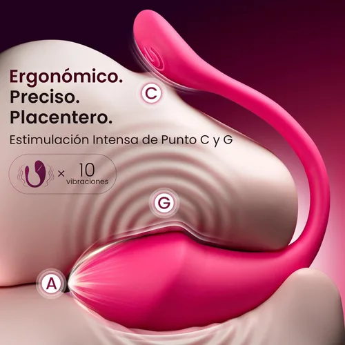 Miniatura 2 de ECRVOM Vibrador de juguetes sexuales, consolador portátil, con control de aplicación, vibradores de huevos con 10 vibraciones, recargable punto G