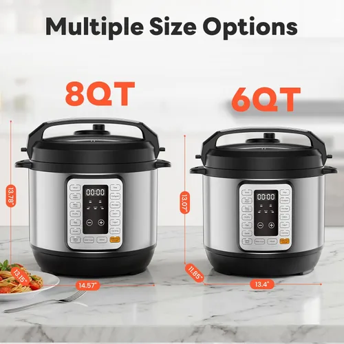 Miniatura 2 de DUMOS Olla a presión eléctrica 16 en 1, olla multicocción programable de 8 cuartos con 12 ajustes preestablecidos de un solo toque, yogur de vapor