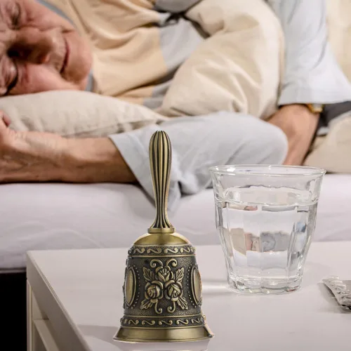 Miniatura 3 de Campana de llamada de latón súper fuerte para sonar en boda, campanas de mano para personas mayores, campanas de noche para profesores, campanas