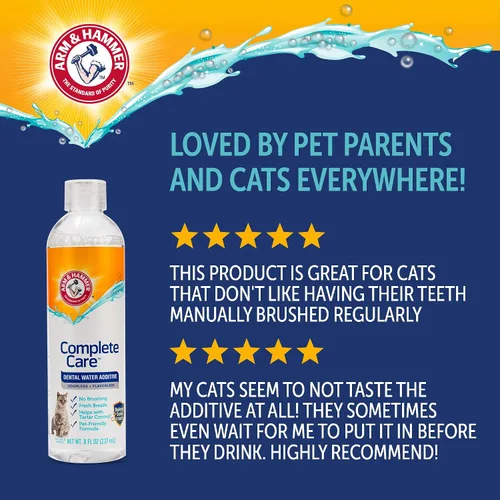 Miniatura 9 de Arm & Hammer Complete Care - Aditivo de agua dental para gatos, ambientador de aliento de gato y control del sarro, no requiere cepillado, fórmula