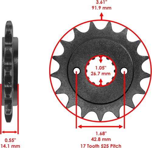 Miniatura 3 de Caltric Kit de cadena de transmisión roja y piñón compatible con Honda Vt750C Shadow Ace 750 1998-2003