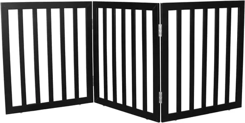 Miniatura 25 de Puerta para perros para interiores, valla independiente para perros, para la casa, puertas, pasillos o escaleras, puerta para mascotas plegable