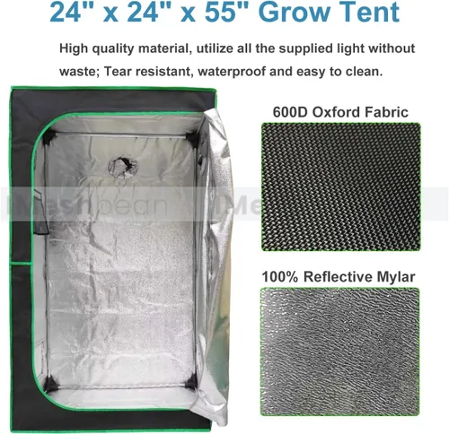 Miniatura 2 de Kit completo de tienda de cultivo de 2 x 2 pies, tienda completa de cultivo de Mylar de alta reflexión + luz LED de cultivo hidropónico, sistema
