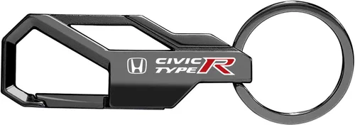 Miniatura 2 de iPick Image Para Honda Civic Type-R Gunmetal Negro Mosquetón Estilo Mosquetón Llavero Metal - Con licencia