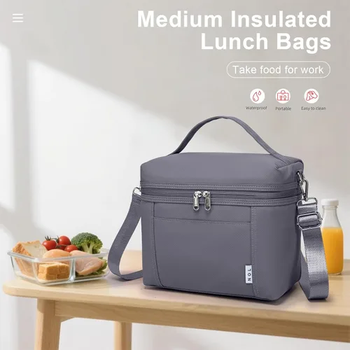 Miniatura 2 de NOL Natural Organic Lifestyle Bolsas de almuerzo aisladas para mujer, bolsa de refrigeración ligera de nailon impermeable para el trabajo