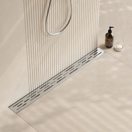 Miniatura 16 de Neodrain - Drenaje lineal rectangular de 24 pulgadas con rejilla de patrón de ladrillo, desagüe de piso de acero inoxidable cepillado 304 para baño