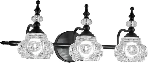 Miniatura 17 de Apliques de pared vintage, iluminación de pared de 1 luz con pantalla de cristal, acabado de latón antiguo cepillado mate, lámpara de pared