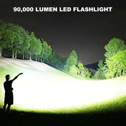 Miniatura 2 de Paquete de 3 linternas LED recargables de alto lumen, linterna súper brillante de 90,000LM, linterna potente ajustable de 5 modos con cable USB