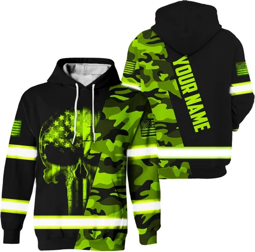 Miniatura 27 de Maddly Colección de ropa de trabajo de alta visibilidad con bandera de EE. UU., personalizada con nombre para trabajadores, corredores, camioneros