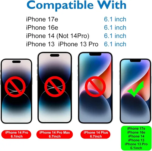 Miniatura 2 de Mothca Protector de pantalla de vidrio mate para iPhone 16e / iPhone 14 / iPhone 13 / iPhone 13 Pro [6.1 pulgadas] vidrio templado antirreflejos