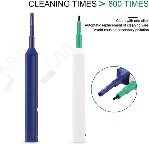 Miniatura 9 de 2 unids limpiador de fibra óptica conectores de fibra óptica, pluma limpiador de fibra óptica de más de 800 limpia para L C 0.049 in 0.098 in SC/ST