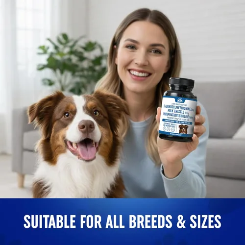 Miniatura 8 de Suplemento de apoyo hepático para perros medianos con silimarina (SAMe y silybina) S-adenosil-L-metionina (SAM-e) y silybum (cardo lechería)