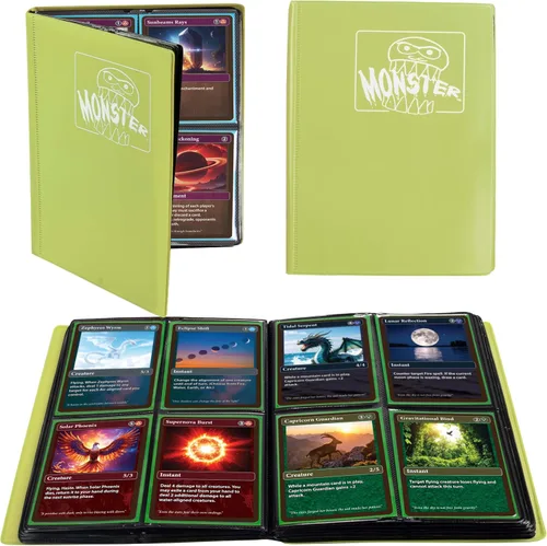 Miniatura 17 de Monster - Carpeta para tarjetas coleccionables de 4 bolsillos, álbum Holofoil negro, protección TCG antirrobo y anticaídas con bolsillos laterales