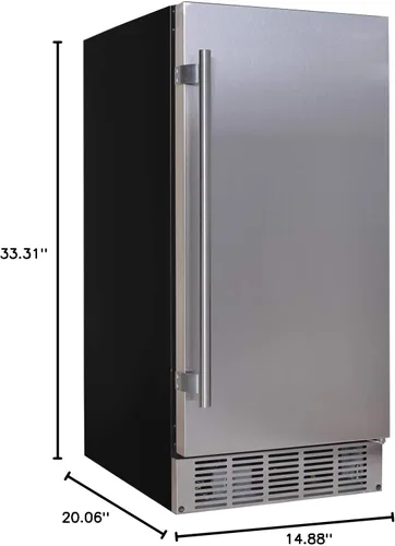 Miniatura 10 de EdgeStar IB250 - Máquina de hielo de 15 pulgadas de ancho y 20 libras de capacidad, de pie y bajo encimera con 25 libras. Producción diaria de hielo