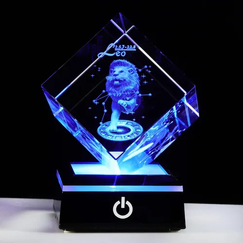 Miniatura 15 de Regalos de astrología del zodiaco Capricornio con cristales 3D para mujeres y hombres, figura de cristal de Capricornio, decoración de constelación