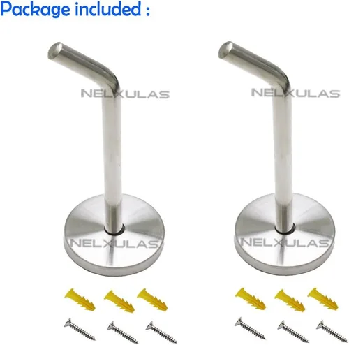 Miniatura 2 de Gancho largo de acero inoxidable cepillado para colgar abrigos, gancho de montaje en pared, apto para cocina, dormitorio, sala de estar, baño