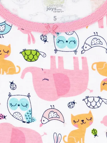 Miniatura 2 de Simple Joys by Carter's Conjunto de pijama de algodón ajustado de 6 piezas para bebés, niños pequeños y niñas, paquete de 3