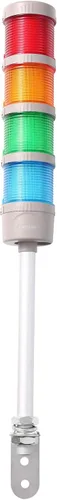 Miniatura 6 de Luz de señal LED Andon de 4 pilas con zumbador, rojo/amarillo/verde/azul, encendido/apagado/flash, interruptor selector ABB, adaptador de corriente