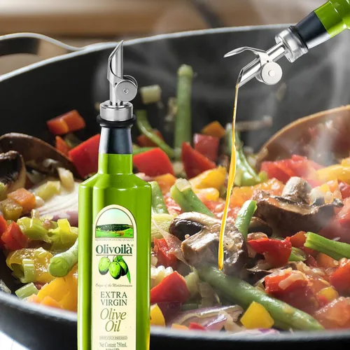 Miniatura 6 de 12 vertedores de botellas de licor con peso, boquilla de aceite de oliva abatible automática, boquilla dispensadora de aceite de oliva de acero