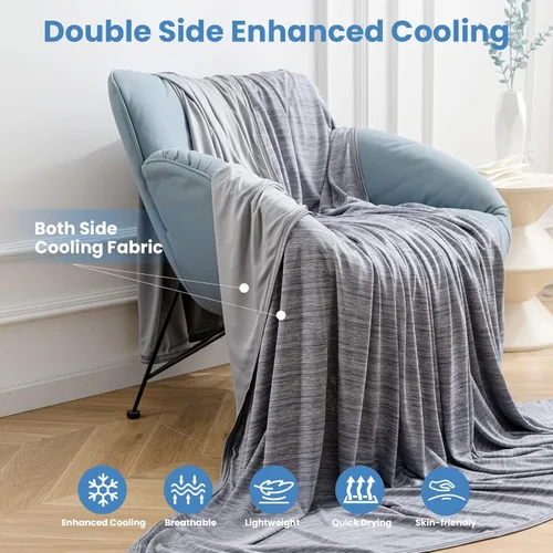Miniatura 3 de OIGAE Manta refrescante para personas que duermen con calor – Manta fría de verano suave y ligera para sudores nocturnos, perfecta para cama, sofá