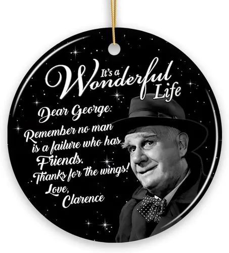 Clarence El Ángel Cita de George Querido Adorno para Árbol de Navidad, Maravilloso Regalo de la Vida Maravillosa