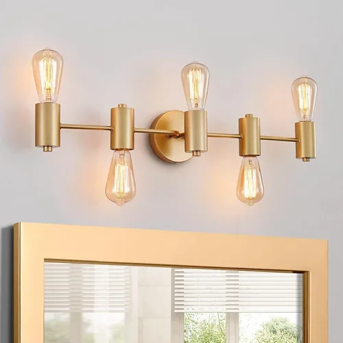 Miniatura 13 de WUZUPS Lámpara colgante de 5 luces, pantalla de vidrio blanco esmerilado con iluminación de techo de grano, elegante accesorio moderno para baño