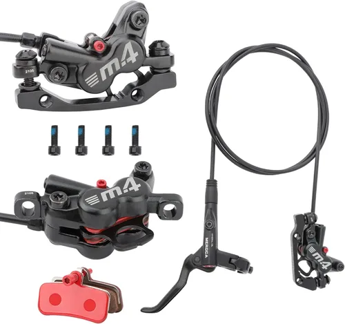 MEROCA M4 Frenos de disco hidráulicos de 4 pistones para bicicleta de montaña Frenos hidráulicos para bicicleta Delantero 800mm y Trasero 1400mm con