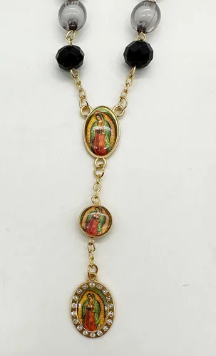 Miniatura 3 de Nuestra Señora Guadalupe Virgen María Centro de mesa Bautismo Recuerdos de Bautizo Rosario Pulsera Recuerdos Fiesta de Recuerdos - 12 Piezas