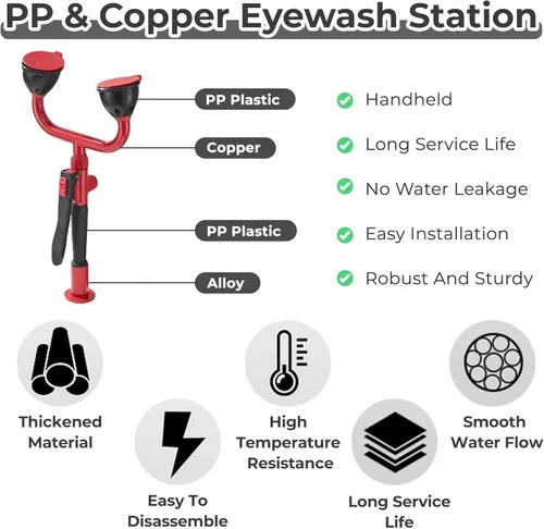 Miniatura 6 de Handheld Eyewash Station Bracket Portable Eye Wash Station, Portable Drench Hose Unit Spray Eye Wash For Lab Industrial, Wall-Mounted Emergency Eye