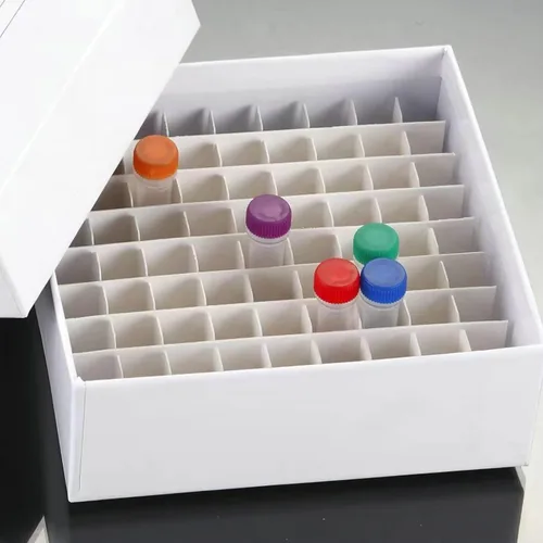 Miniatura 2 de Caja de cartón para congelador, color blanco/81, revestimiento resistente al agua y al hielo, para almacenar crioviales de 0.07 a 0.0 onzas líquidas