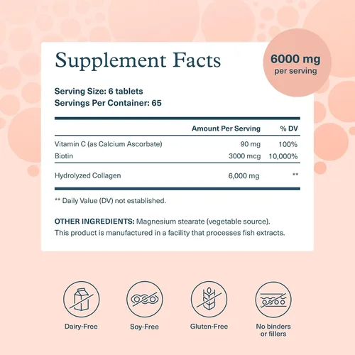 Miniatura 2 de Youtheory Colágeno + biotina - Suplemento avanzado de colágeno - con péptidos hidrolizados, vitamina C y vitamina B - Apoya el crecimiento