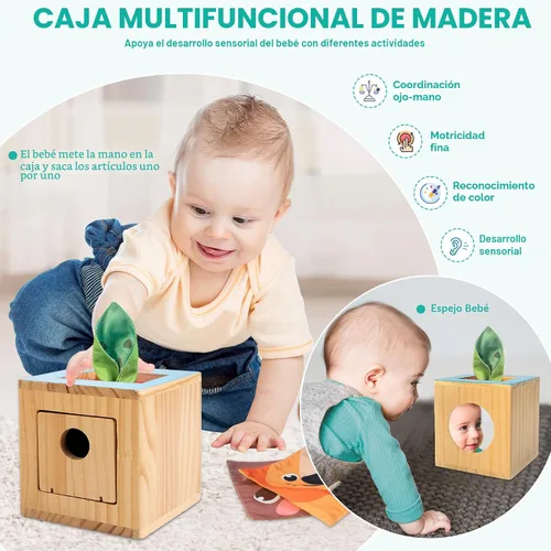 Miniatura 3 de WOODMAM Juguetes Montessori para bebés de 0 a 6 meses, juguetes educativos sensoriales de aprendizaje 9 en 1 para recién nacidos de 0 a 3-6 meses