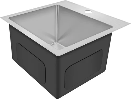 Miniatura 2 de YSSOA Fregadero de cocina con estación de trabajo de montaje superior, calibre 20, tazón individual con 3 accesorios