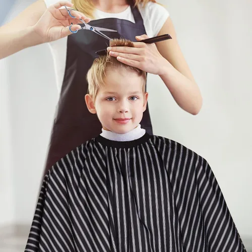 Miniatura 6 de Capa profesional de corte de pelo con cepillo para el cuello, capa de peluquería de salón de gran tamaño para hombres, mujeres y niños