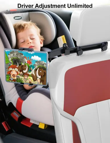 Miniatura 4 de PLDHPRO Soporte para tablet para reposacabezas de automóvil, iPad y asiento trasero, plegable, compatible con teléfonos y tabletas de 5.5 a 14.6
