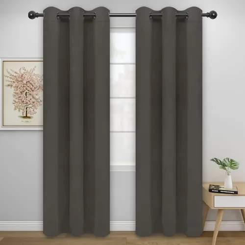 Miniatura 185 de Easy-Going - Cortinas opacas para dormitorio, aislamiento térmico sólido con ojales, cortinas de ventana para reducción de ruido, cortinas