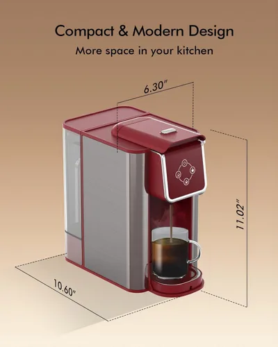 Miniatura 3 de SIFENE Cafetera de una sola porción, cafetera de cápsulas 3 en 1 para cápsulas K-Pod, café molido y té de hojas con tamaño de taza de 6 a 10 onzas