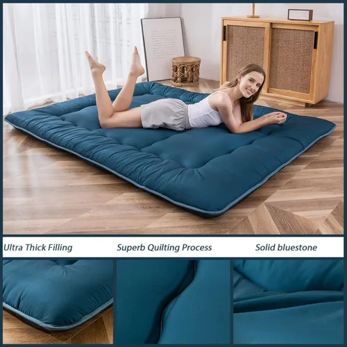 Miniatura 6 de MAXYOYO Colchón Japonés de Suelo Futón, Almohadilla Gruesa para Dormir Futón de Suelo Plegable Enrollable para Adultos Tapete de Tatami Cama