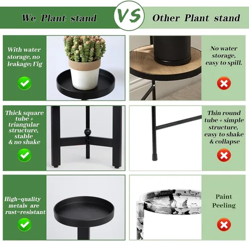 Miniatura 3 de Soporte para plantas de 3 niveles, estante de hierro de varios niveles de 25 pulgadas para vegetación interior y exterior Moderno estante