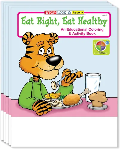 Miniatura 11 de ZOCO Coma bien, come sano – Libros para colorear de nutrición (paquete de 50 unidades, con crayones) – Folletos médicos – Juegos y actividades