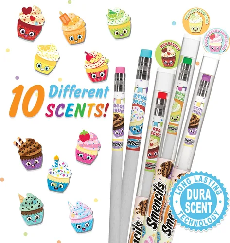 Miniatura 2 de Happy Birthday Smencils Cylinder - Lápices perfumados gourmet patentados HB #2, 50 unidades, regalos para niños