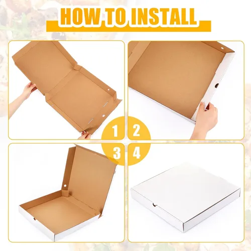 Miniatura 4 de PerKoop 100 cajas de pizza de 12 x 12 pulgadas a granel de cartón vacío de 12 pulgadas, caja de pizza cuadrada reutilizable para comida para llevar