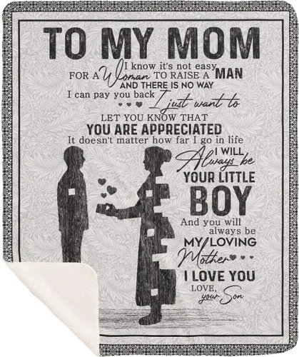 Manta personalizada para mamá de hija e hijo, manta personalizada para el día de la madre con nombres de los niños, con texto en inglés «To My Mom