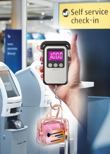 Miniatura 5 de Báscula digital de peso para equipaje de 132 libras, 132.3 lbs, báscula de pescado, 2 pilas AAA (no incluidas) (negro)