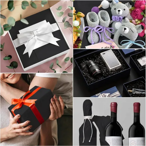 Miniatura 7 de Phinus 140 hojas de papel de seda negro, 14 x 20 pulgadas, papel de seda a granel, papel de seda de envoltura para bodas, cumpleaños, proyectos
