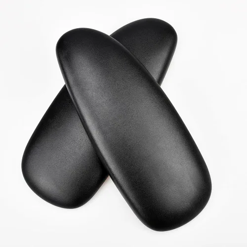 Miniatura 4 de MingYi.office Almohadillas de repuesto para silla de oficina Humscale Liberty, para brazo fijo y ajustable en altura, vinilo negro (1 par).