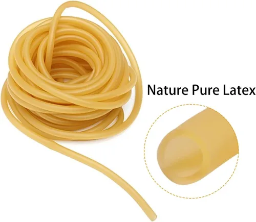 Miniatura 3 de Tubo de goma de látex natural de 1/4 pulgadas (0.236 in) de diámetro interior x 3/8 pulgadas (0.354 in) de diámetro exterior para banda de fusil