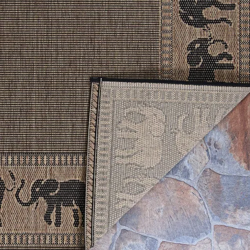 Miniatura 4 de Couristan Recife - Alfombra de área para interiores y exteriores, 7 pies 6 pulgadas x 10 pies 9 pulgadas, color negro cacao, alfombra duradera