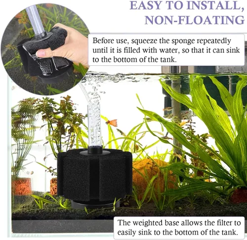 Miniatura 3 de FEDOUR Filtro de esponja para acuario, filtros de esponja bio de aireación ultra silenciosos para cría de camarones fritos Betta Fish Tank, filtro